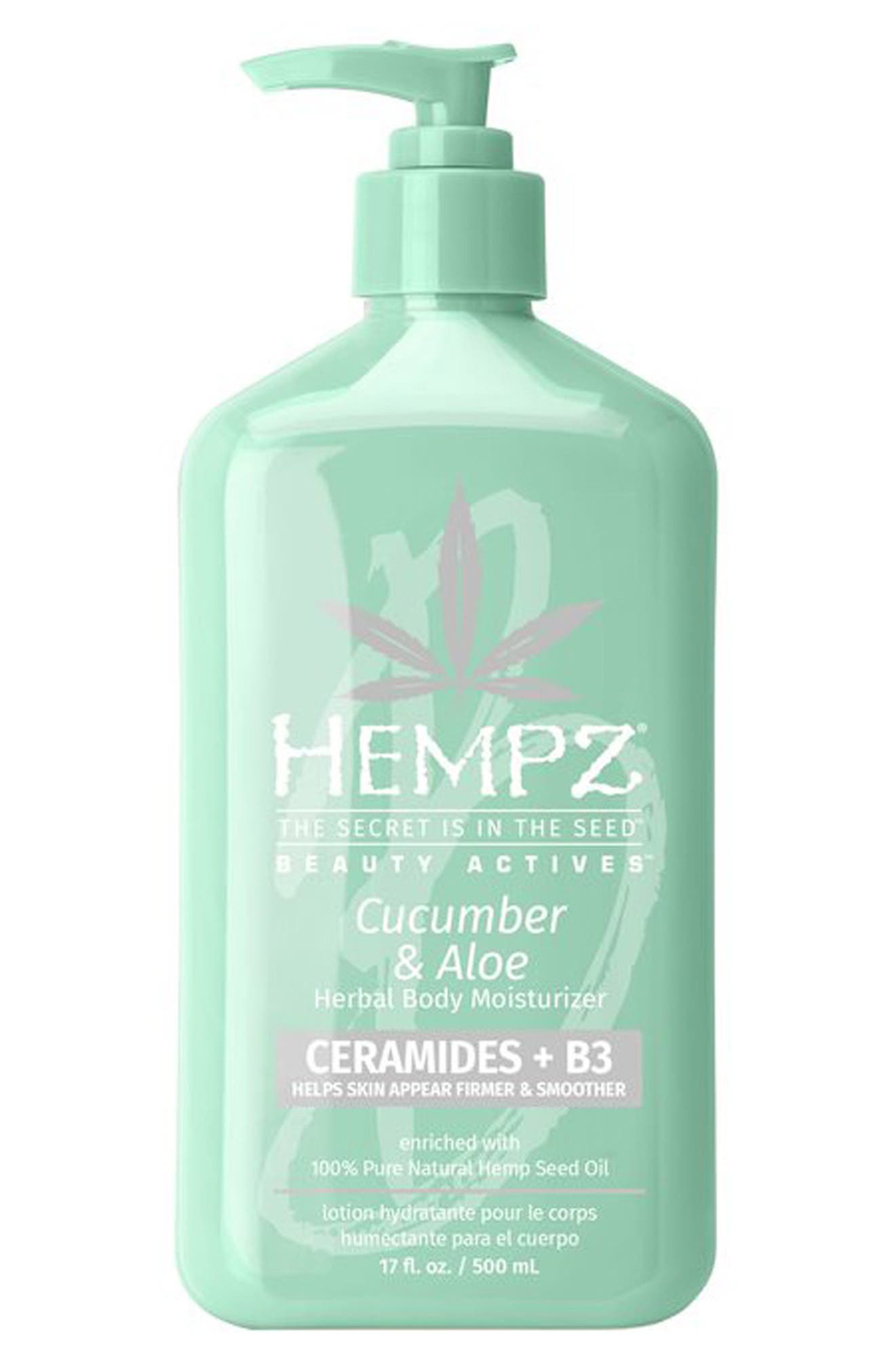 HEMPZ Cucumber + Aloe Herbal Body Moisturizer with Ceramides + B3
