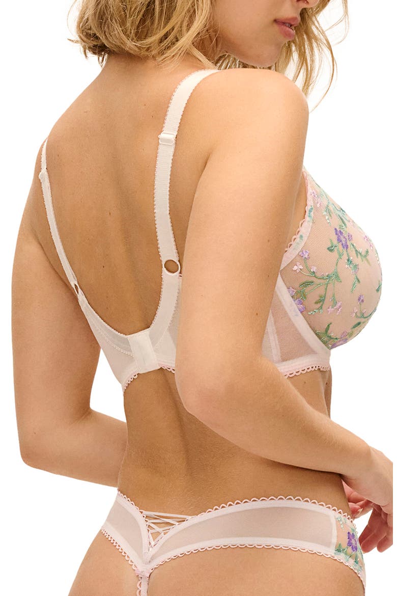 Love Crush Sheer Embroidered Lace Underwire Plunge Bra, Alternate, color, WHITE HAZE