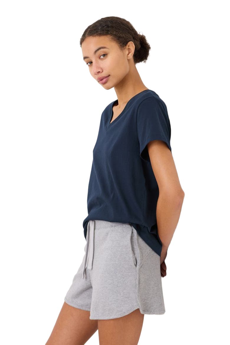 Organic Cotton Softspun Essential V-Neck Tee, Alternate, color, Navy