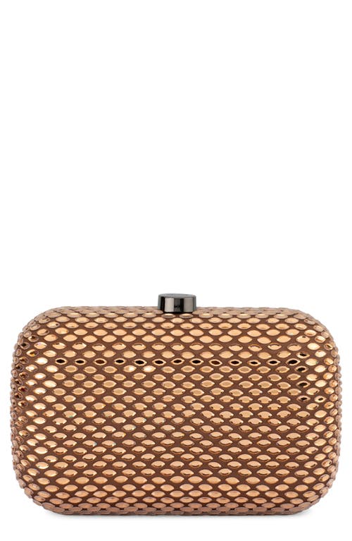 Olga Berg Brooks Hotfix Frame Clutch In Brown