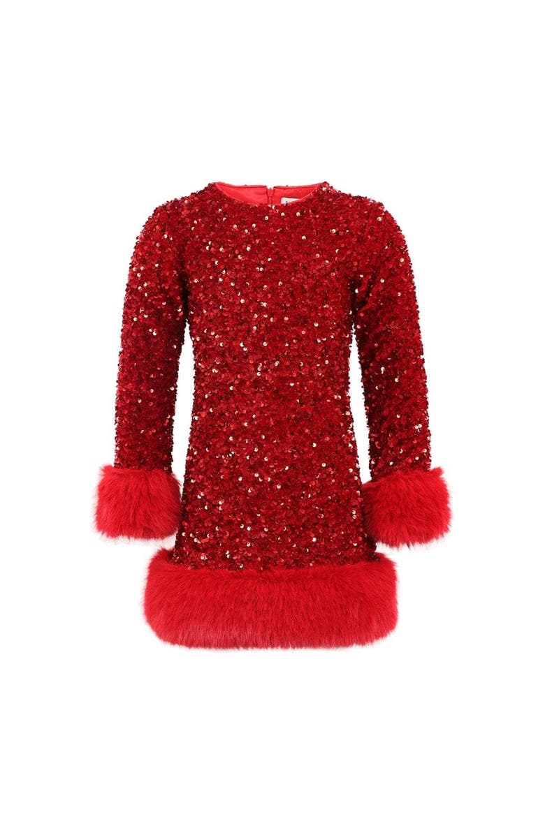 Lola + The Boys Shimmer Dress, Alternate, color, Red