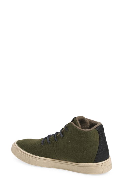 Yy Nation Alto Water Resistant Wool Blend High Top Sneaker In Forest Night/natural