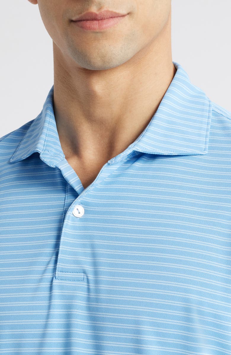 Peter Millar Crown Crafted Mezzo Stripe Performance Polo, Alternate, color, Fountain Blue