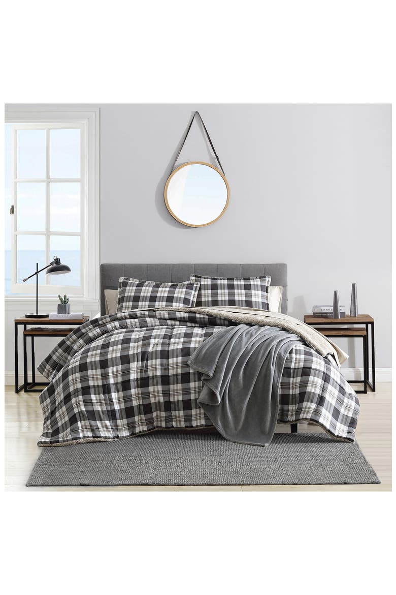 Lewes Reversible Comforter & Sham Set, Alternate, color, GREY/ BEIGE