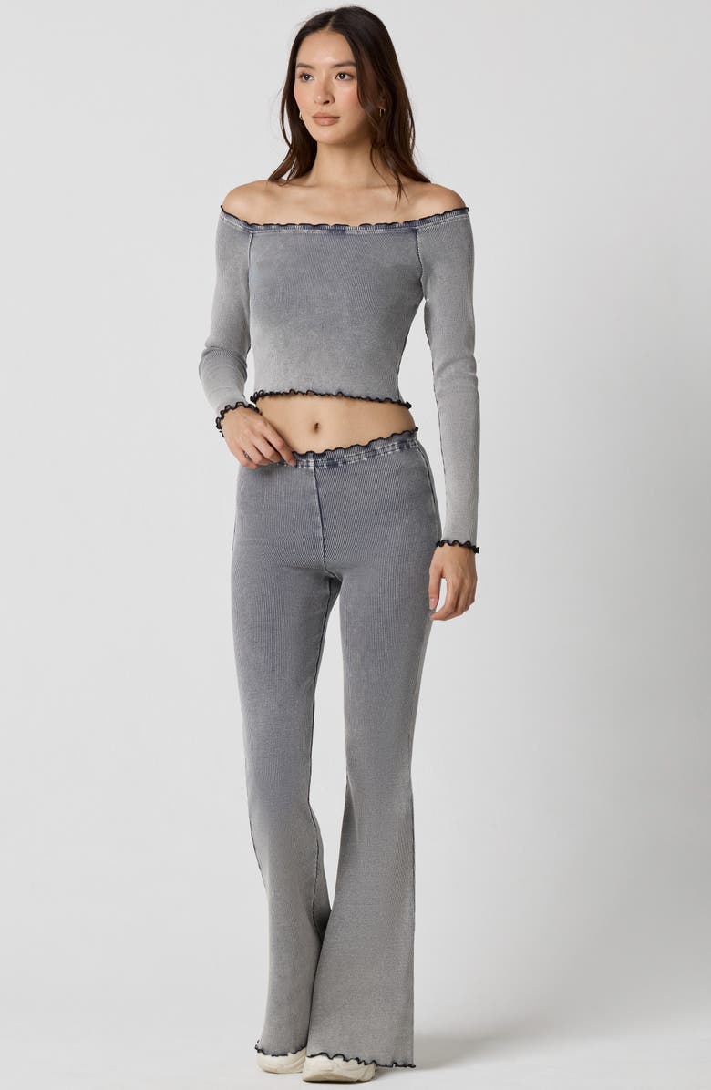 Florence by Mills Washed Rib Off the Shoulder Top, Alternate, color, Washed Ombre Blue