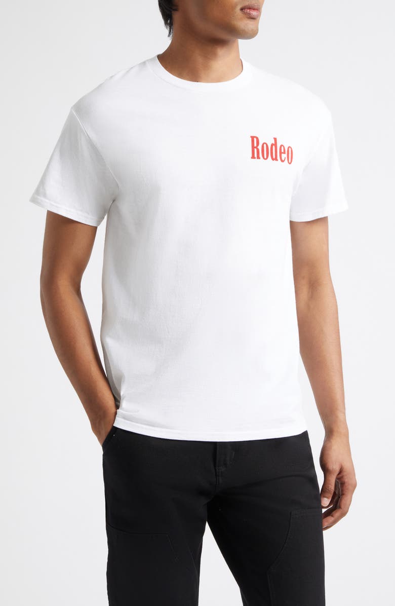 Rodeo Work Wear Rodeo Flag Logo T-Shirt, Main, color, White/ Red