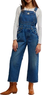 Free People Deep Trance Denim Overalls