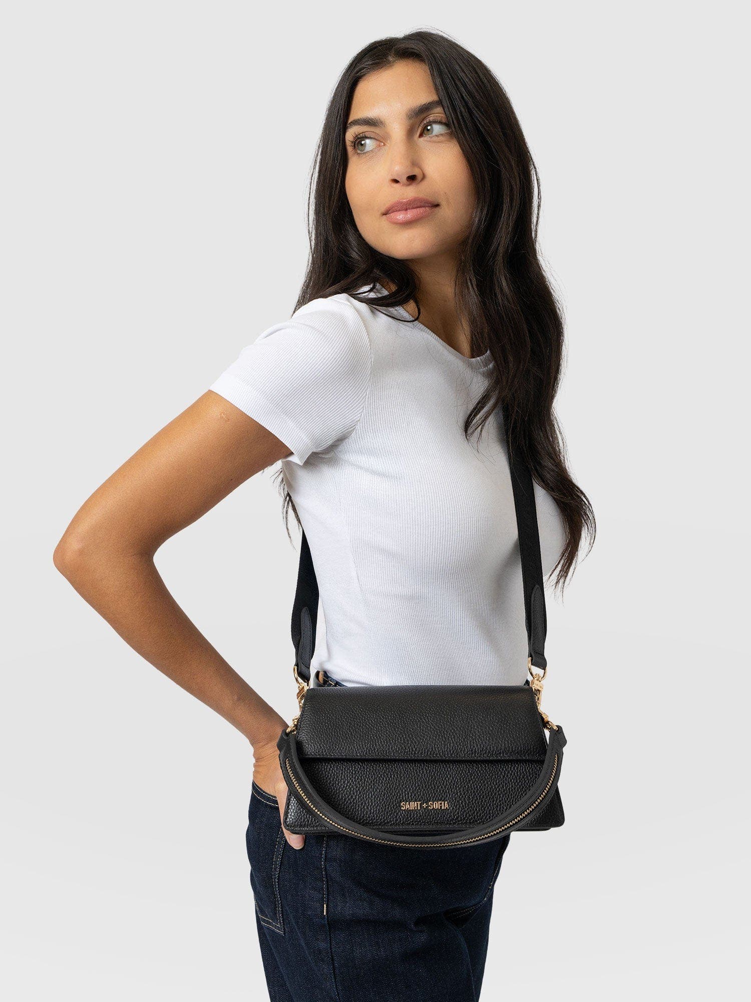 Lennox Half Flap Bag, Alternate, color, Black