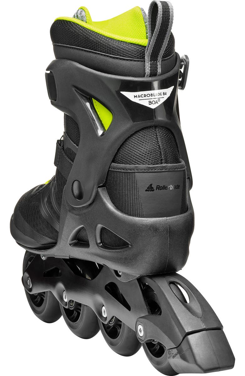 Rollerblade Macroblade 84 BOA Mens Inline Skates, Alternate, color, Black/Lime