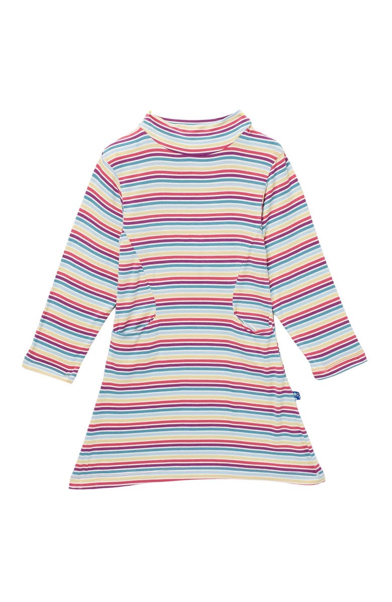 KicKee Pants Stripe Print Mock Neck Dress, Main, color, 