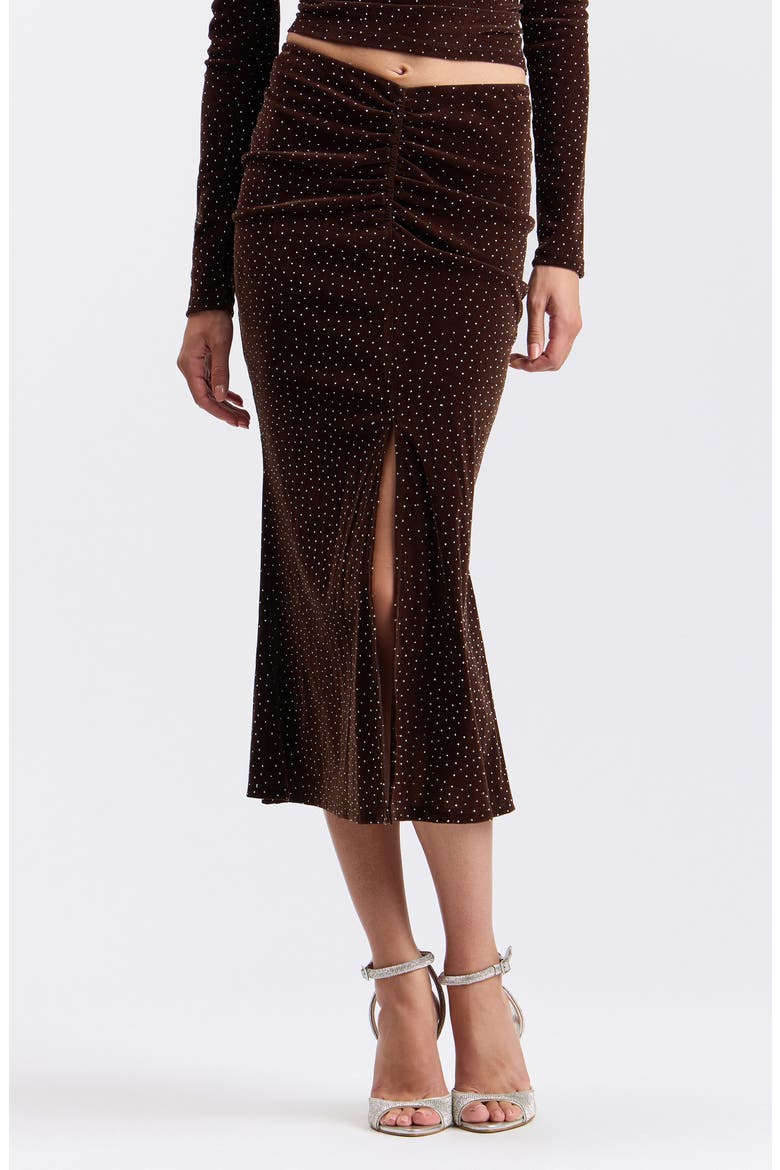 Crystal Embellished Velvet Midi Skirt video