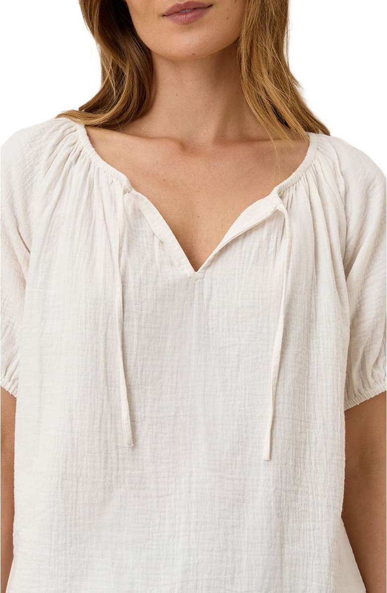 Pact Organic Cotton Coastal Double Gauze Boho Popover, Alternate, color, Sea Salt