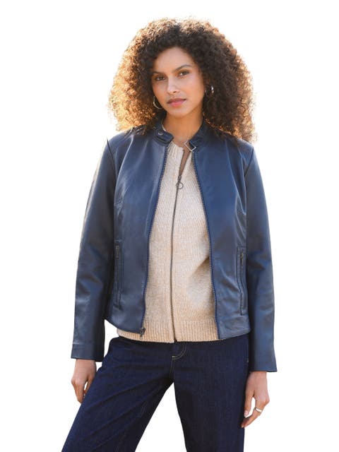 Stand Collar Biker Jacket