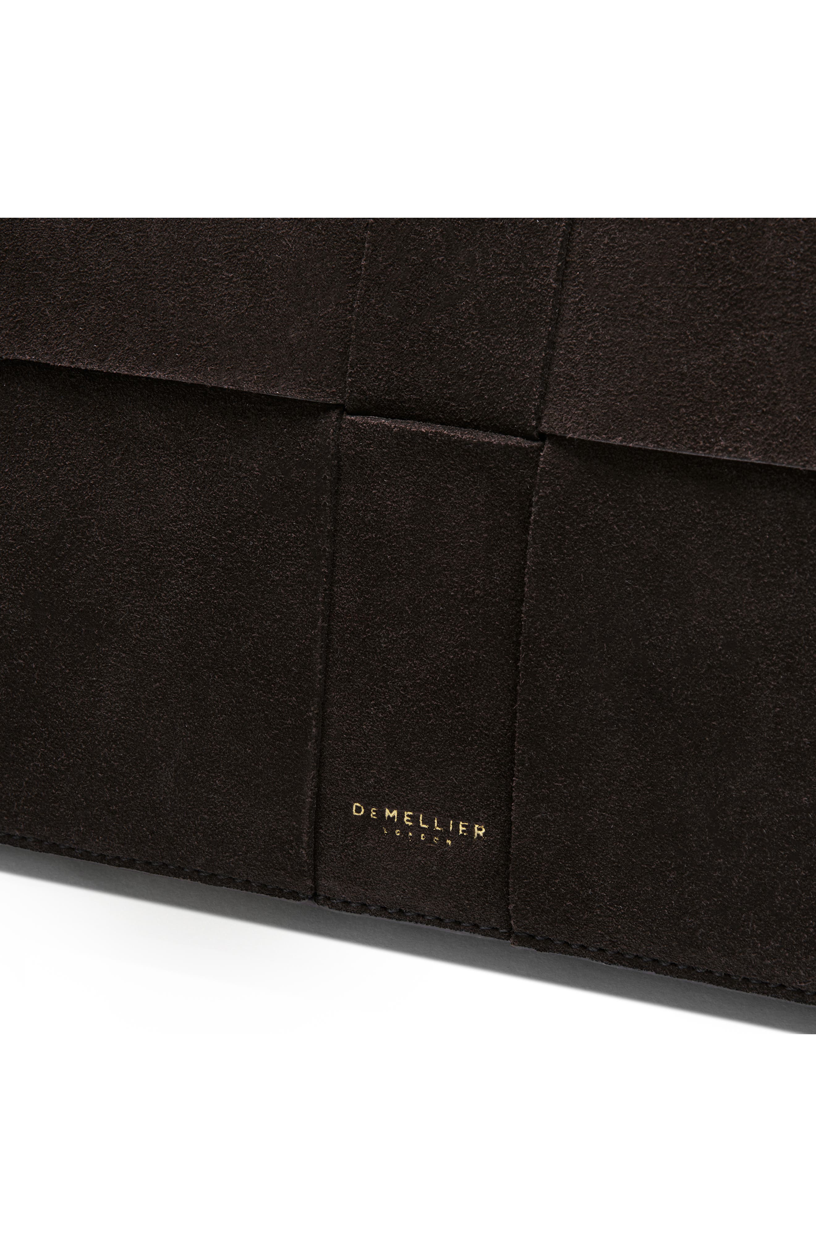 N134 The Florence Woven Suede Top Handle Bag, Alternate, color, DARK CHOCOLATE