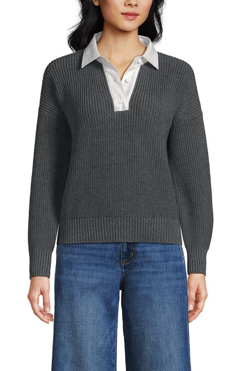 Drifter Rugby with Woven Collar Sweater