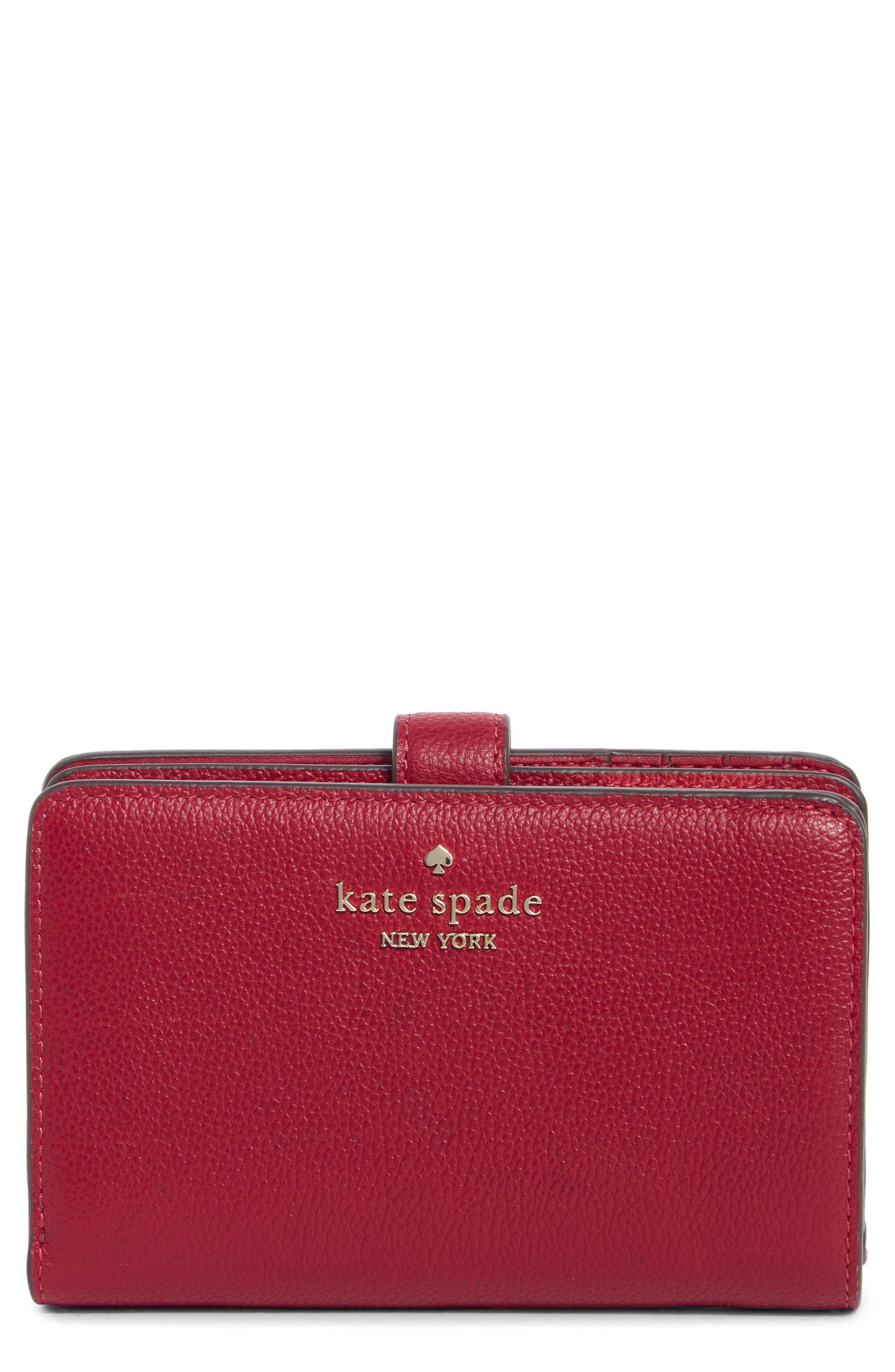 Kate Spade New York leila pebbled leather medium cardholder wallet