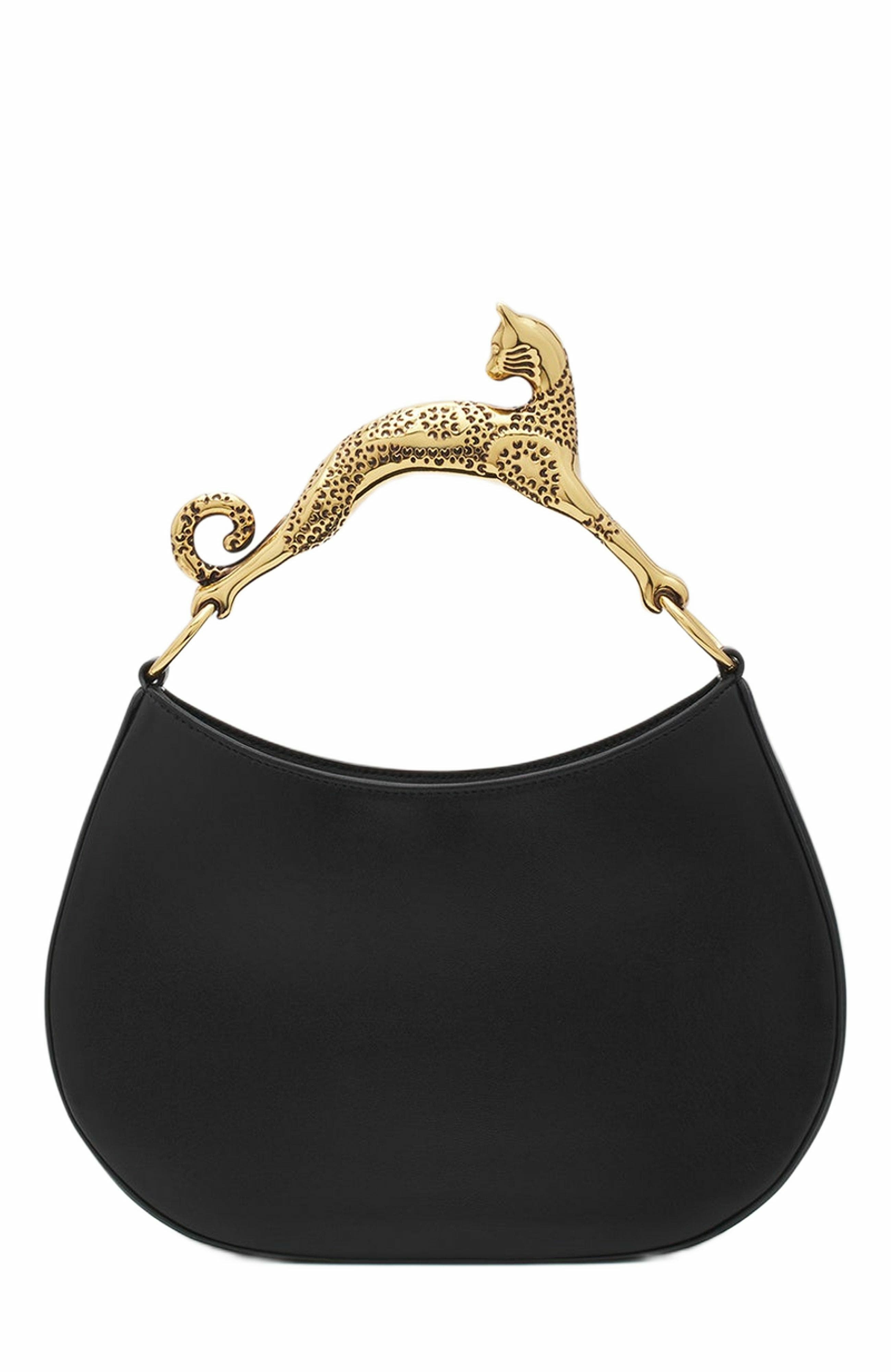 Lanvin Hobo Cat Leather Bag, Alternate, color, 