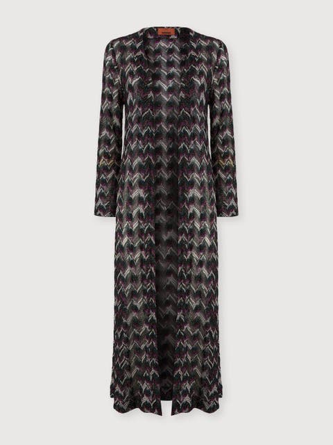 Long Cardigan In Embroidered Lace