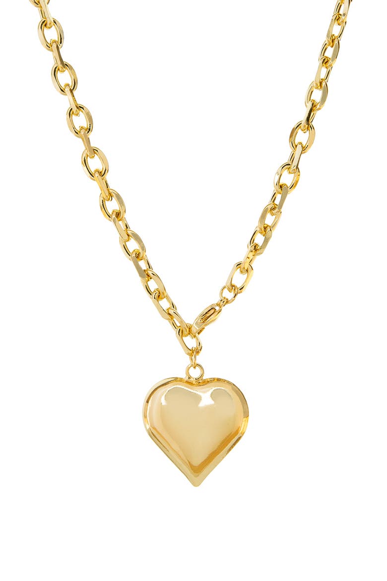 Large Puffy Heart Convertible Necklace, Main, color, GOLD