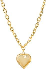 MARLYN SCHIFF Large Puffy Heart Convertible Necklace