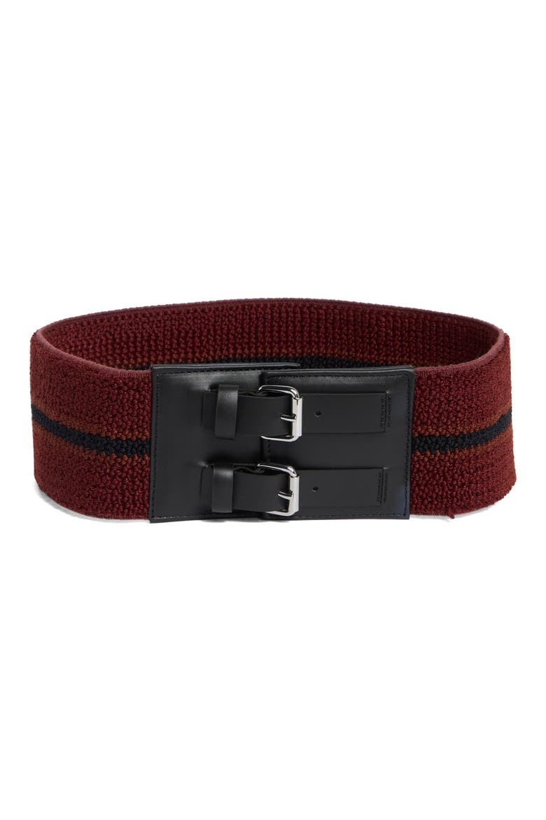 Mixed Media Belt, Main, color, BURGUNDY