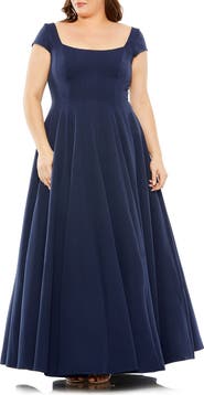 FABULOUSS BY MAC DUGGAL Cap Sleeve Square Neck Ballgown