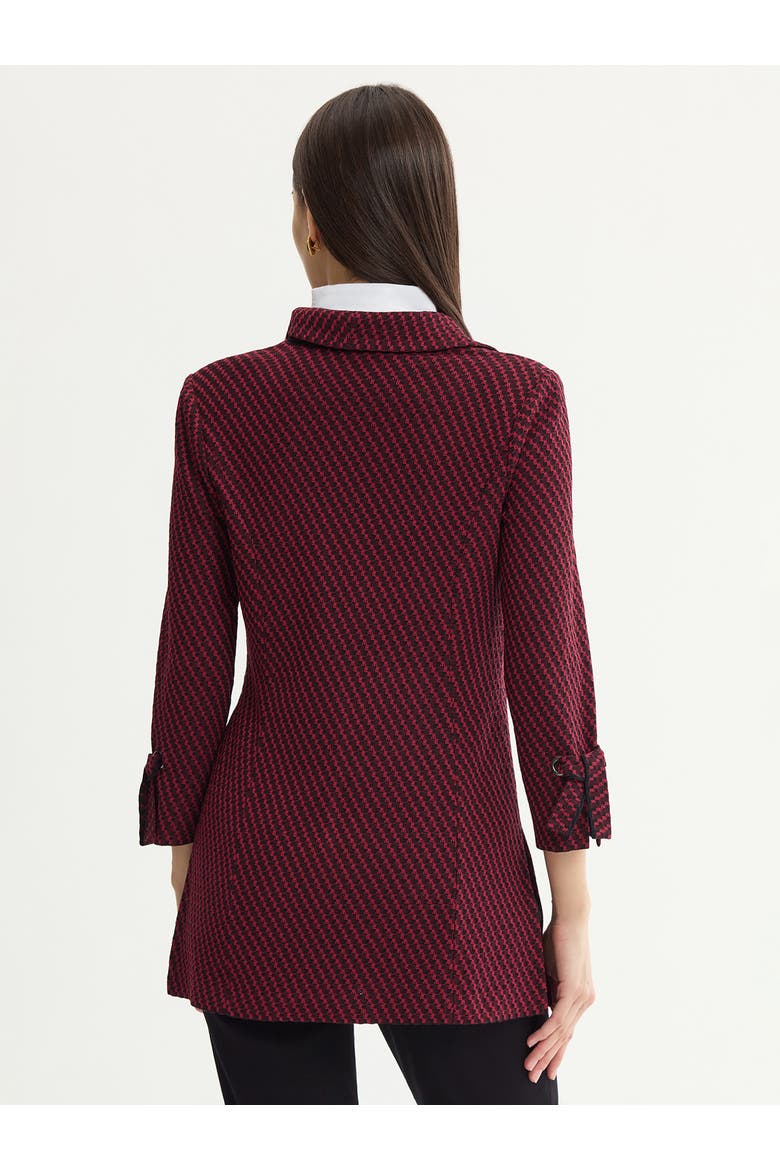 Tailored Tie Cuff Knit Jacket, Alternate, color, Scarlet Red/Black