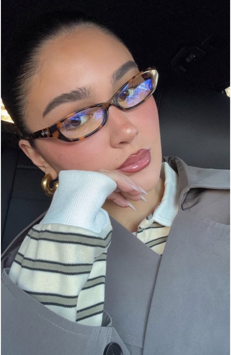 INDY Gisele Blue Light Glasses, Alternate, color, Brown