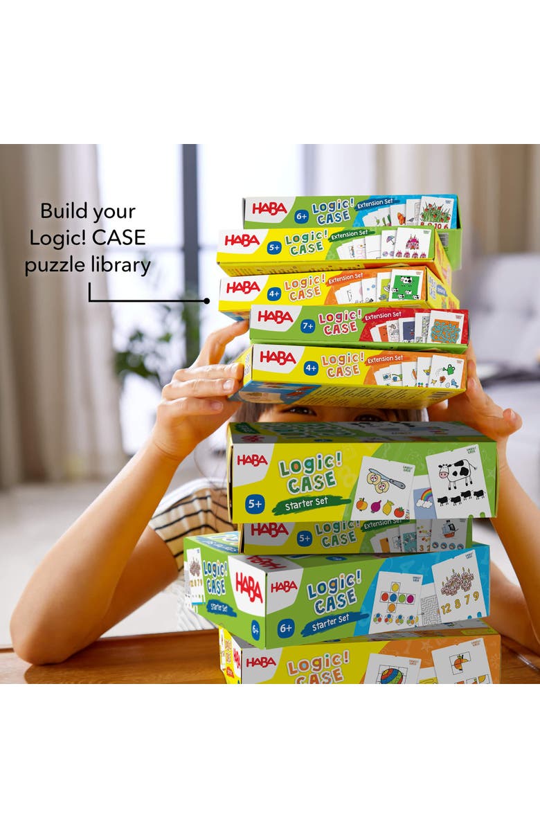 HABA Logic Case Extension Set Construction - Ages 6+ Card Games for Kids, Travel Games, Learning Toys, Flash Cards for Kids Brain Teaser Puzzle Games, Alternate, color, Multi
