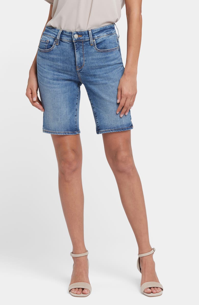 NYDJ Ella Side Slit Denim Shorts, Main, color, Majorca Bay