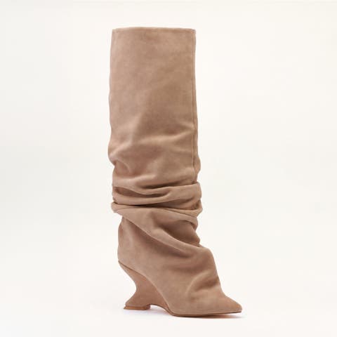 Layla Suede Slouch Knee High Boots