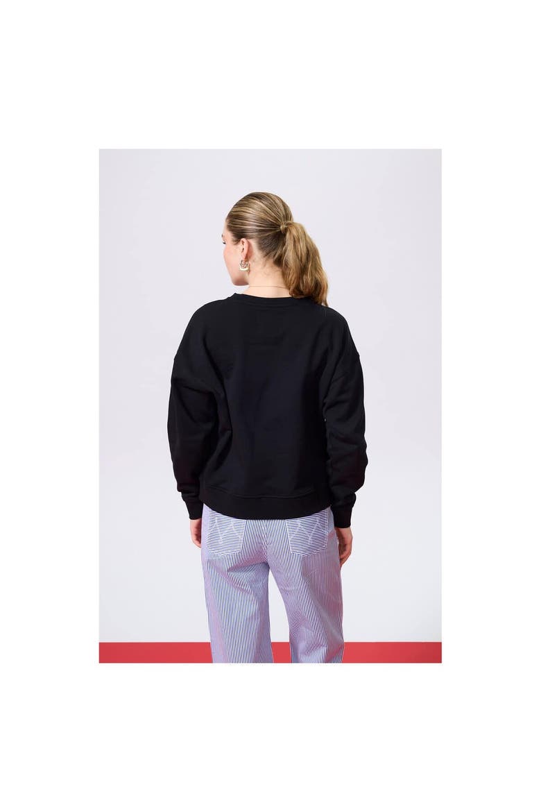 Women's Terez Black Los Angeles Dodgers Oversized Gemstone Logo Sweatshirt, Alternate, color, Black