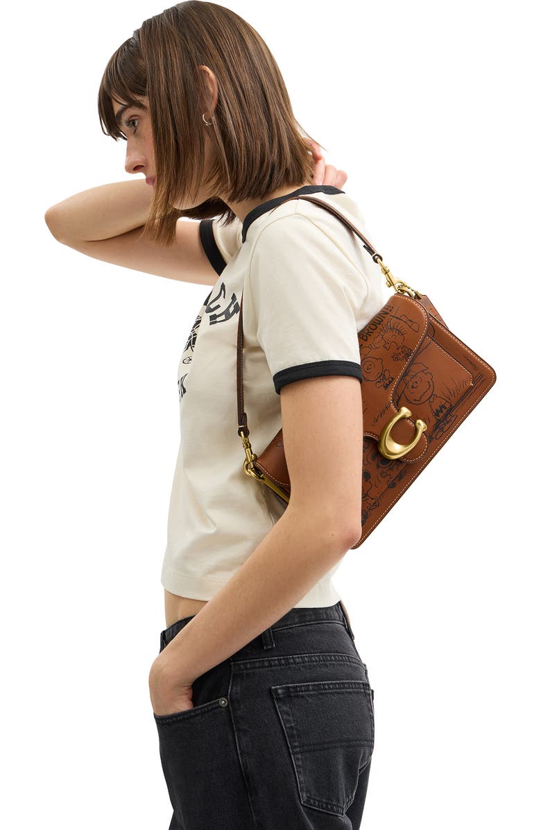 COACH x Peanuts Tabby 26 Newspaper Print Shoulder Bag, Alternate, color,