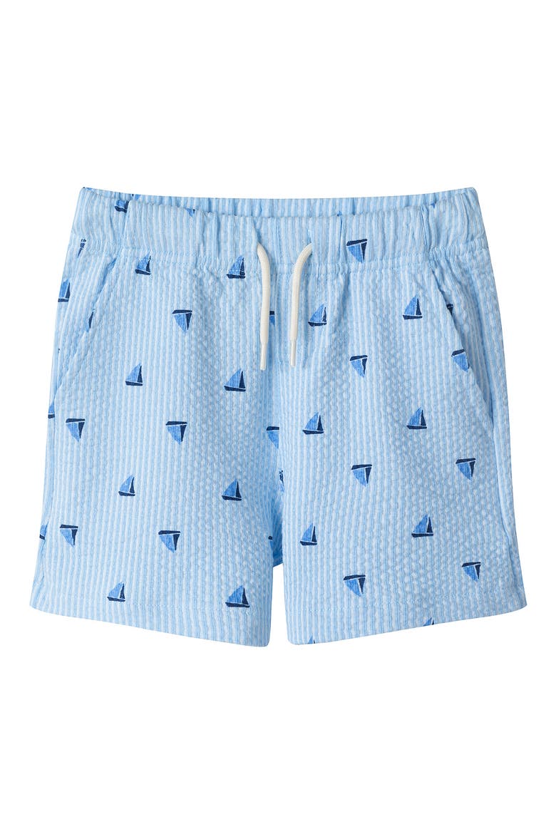 Kids' Seersucker Shirt & Shorts Set, Alternate, color, NAVY