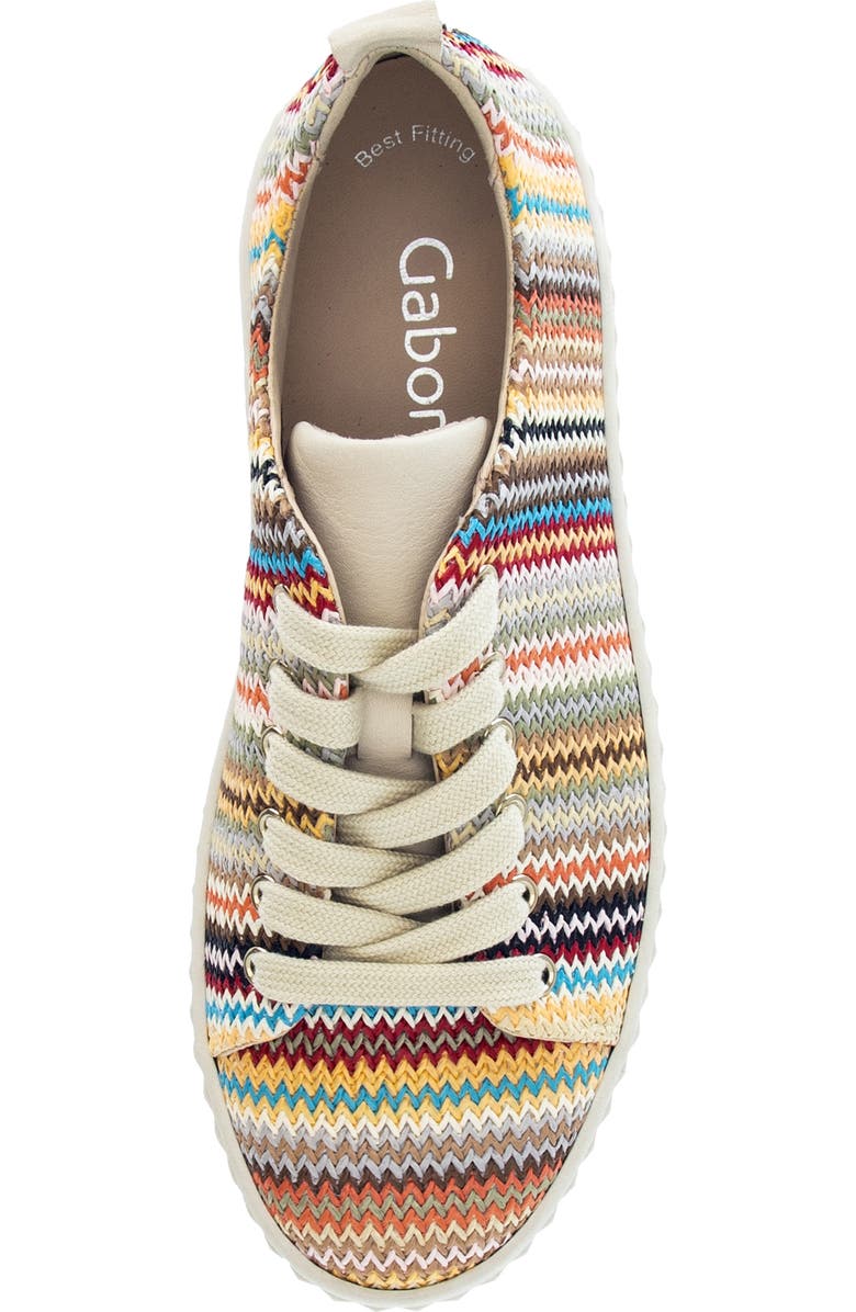Gabor Woven Platform Sneaker, Alternate, color, Beige Multicolor
