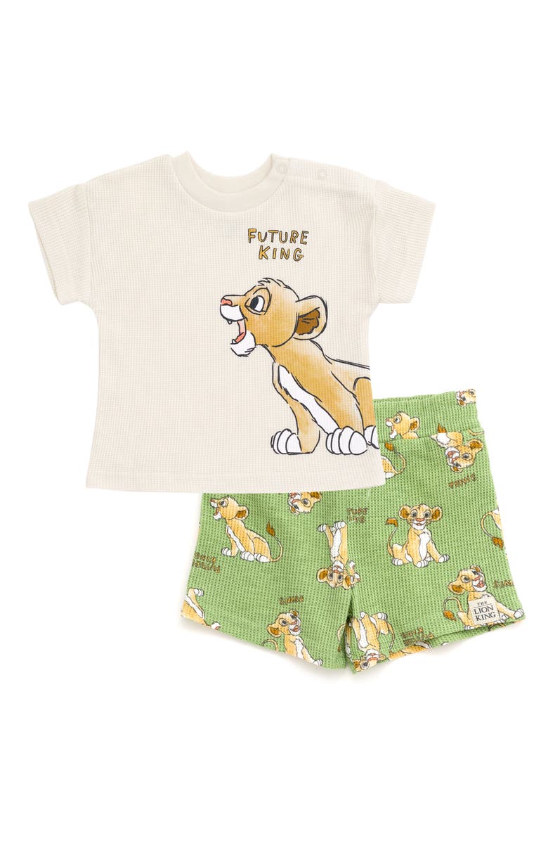 Disney Lion King Simba 2-Piece T-Shirt and Shorts Set, Main, color, Simba Sage Green