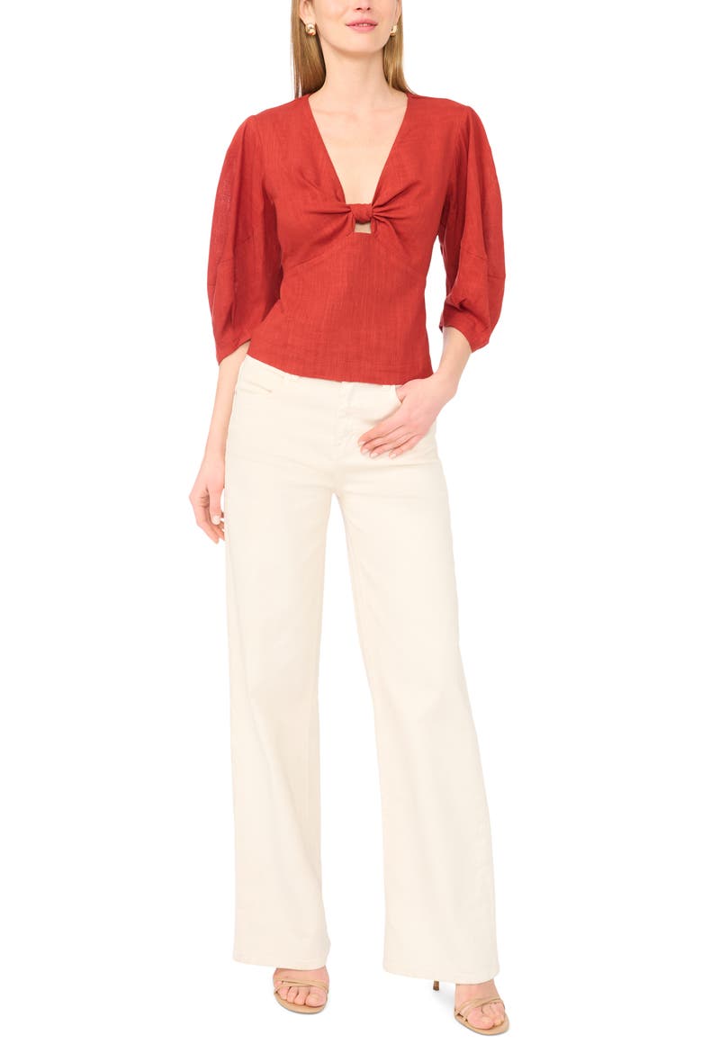 Knot Front Top, Alternate, color, RED OCHRE