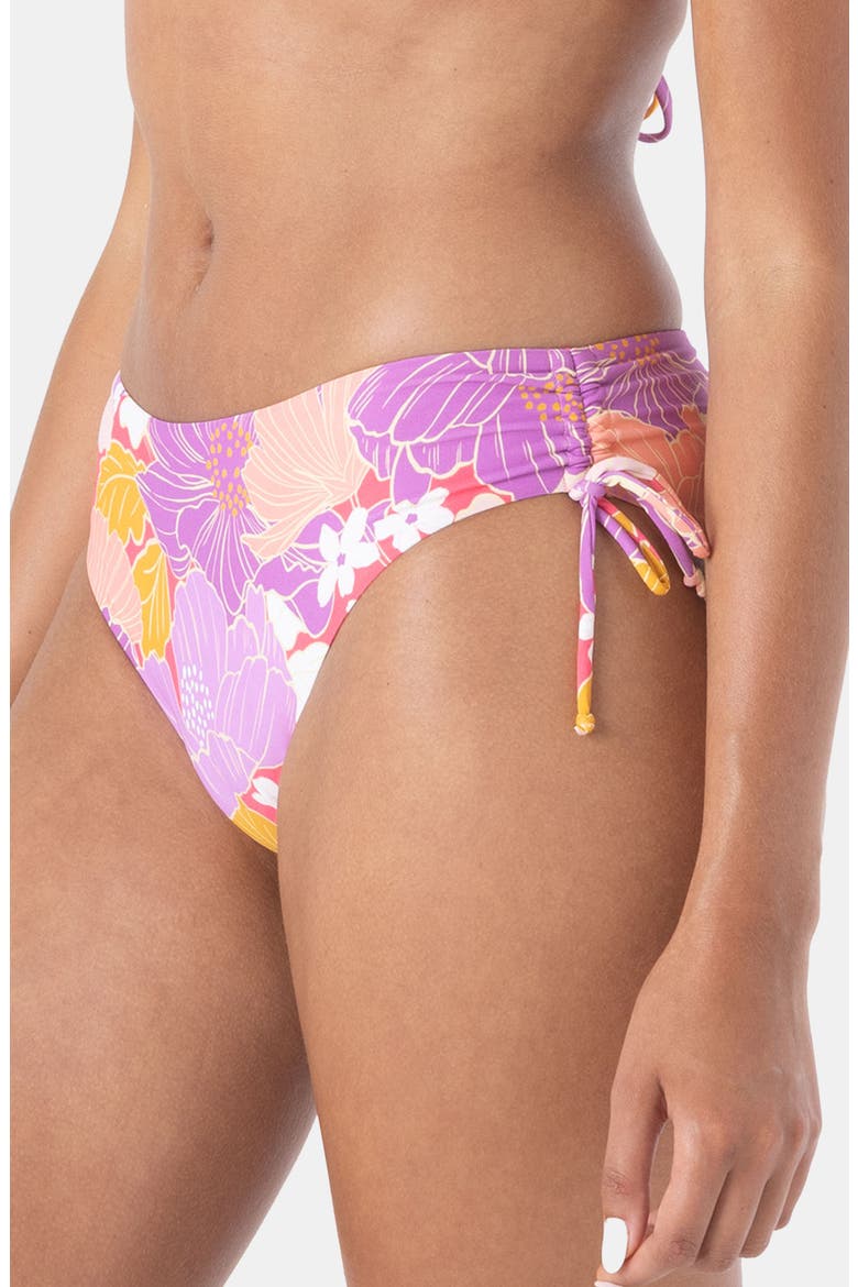 Bell Blooms Cinched Hipster Bikini Bottoms, Alternate, color, LILAC MULTI
