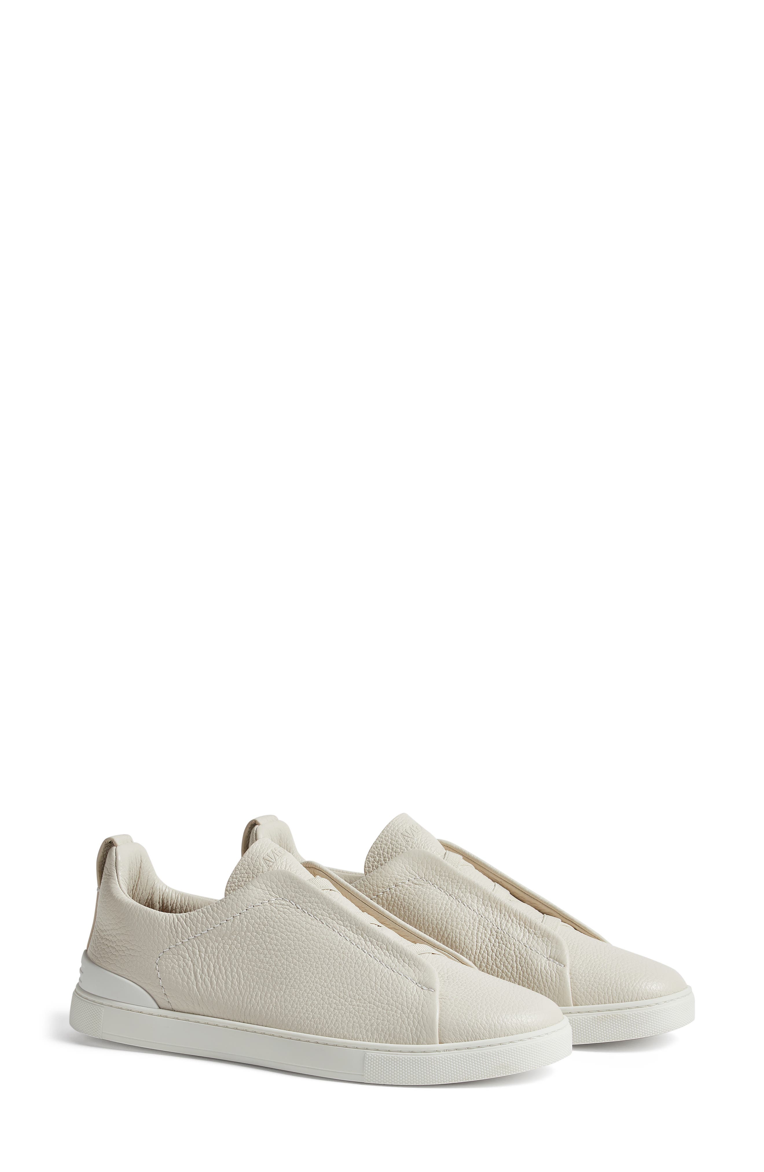 Triple Stitch™ Leather Slip-On Sneaker, Main, color, WHITE
