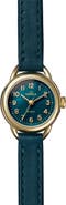 Shinola Runabout Mother-of-Pearl Leather Strap Watch, 25mm