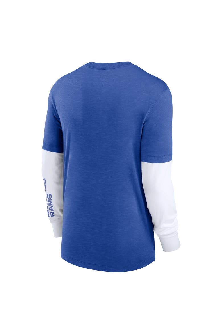 Men's Nike Heather Royal Los Angeles Rams Slub Fashion Long Sleeve T-Shirt, Alternate, color, Heather Royal