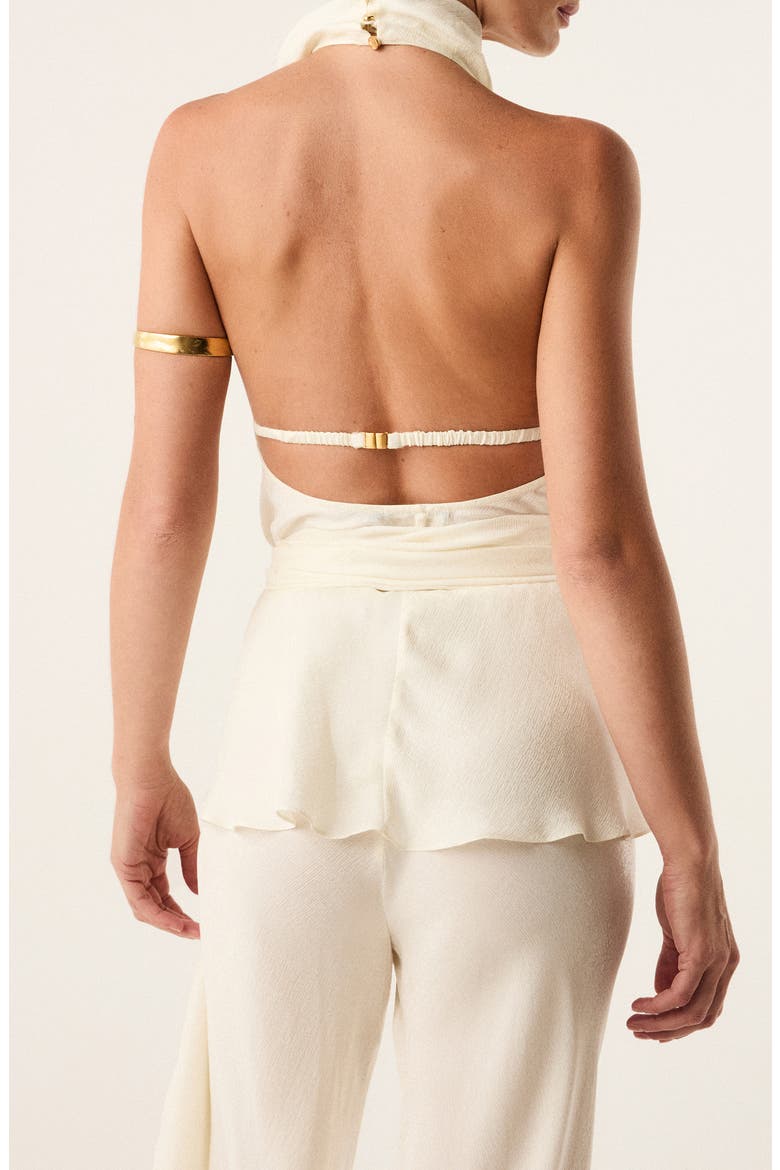 Ro Semisheer Halter Cover-Up Top, Alternate, color, OFF WHITE
