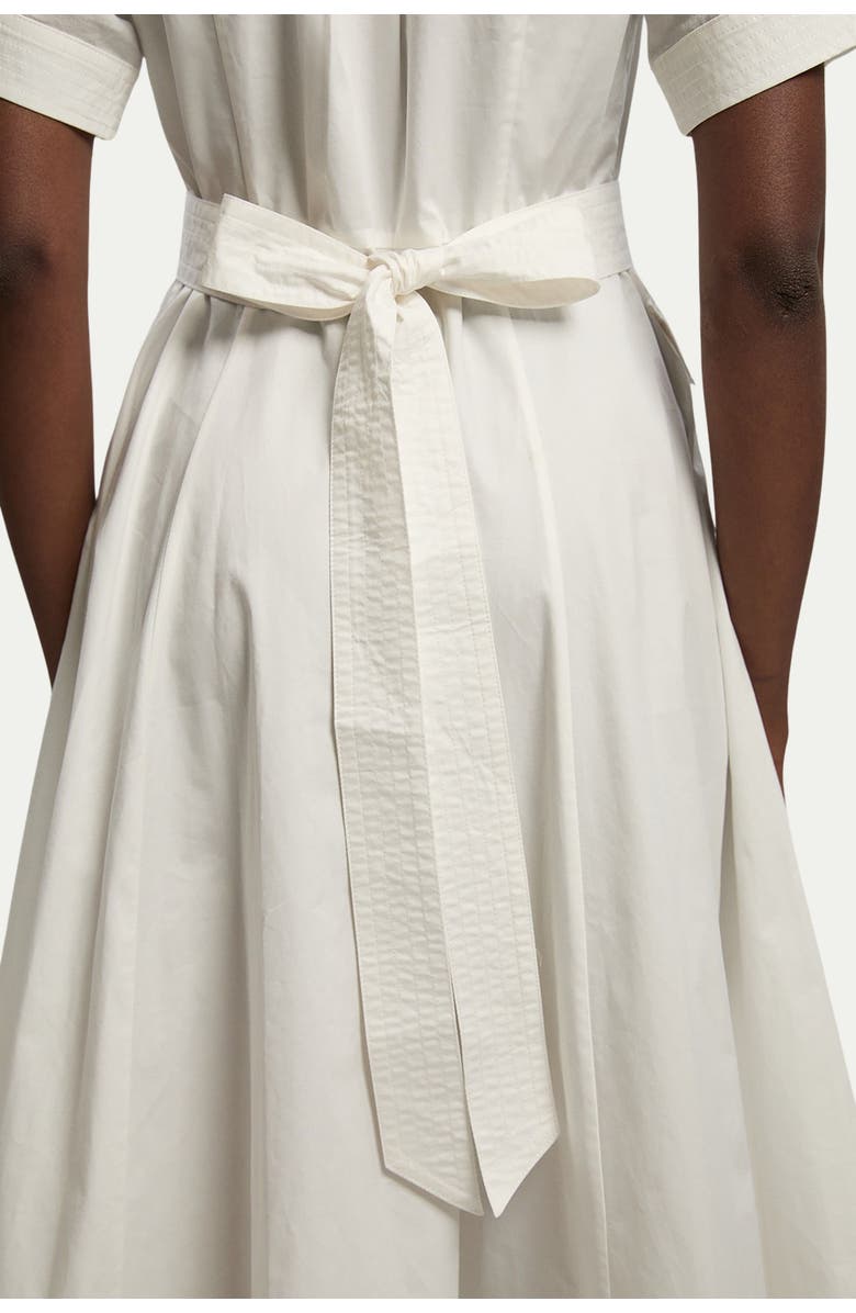 Karen Millen Utility Short Sleeve Organdie Midi Dress, Alternate, color, Ivory