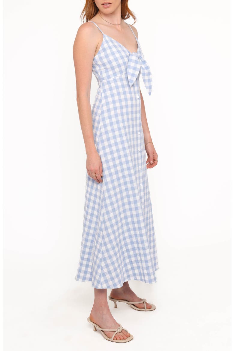 Menora Gingham Check Midi Dress, Alternate, color, BLUE GINGHAM