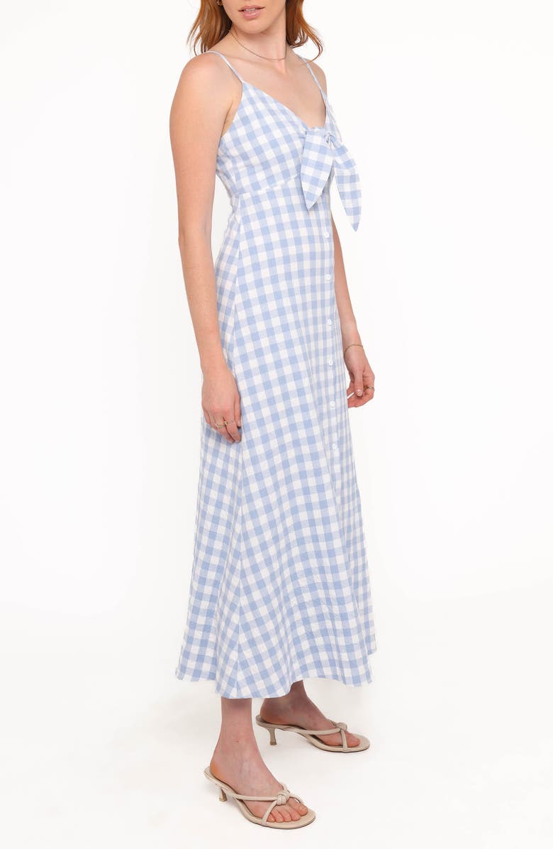 Petal & Pup Menora Gingham Check Midi Dress, Alternate, color, Blue Gingham