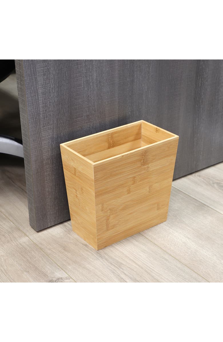 Megachef 10.5 x 5.75 Inch Rectangle Wood Waste Basket, Alternate, color, Bamboo