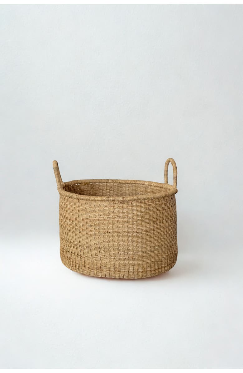 Mbare Handwoven Short Hamper, Main, color, Natural