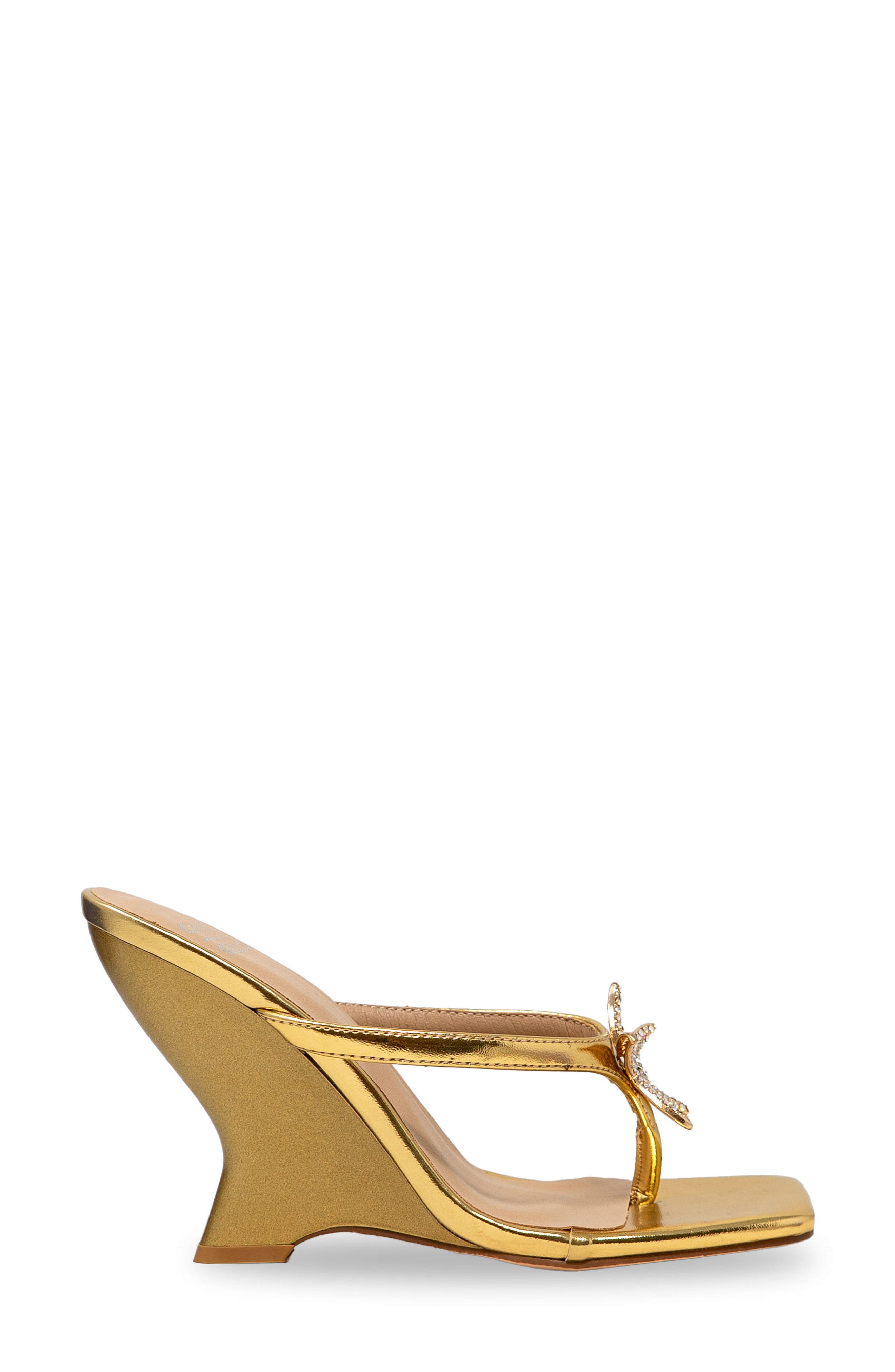 Starfish Post Toe Wedge Heel Sandal, Alternate, color, GOLD METALLIC