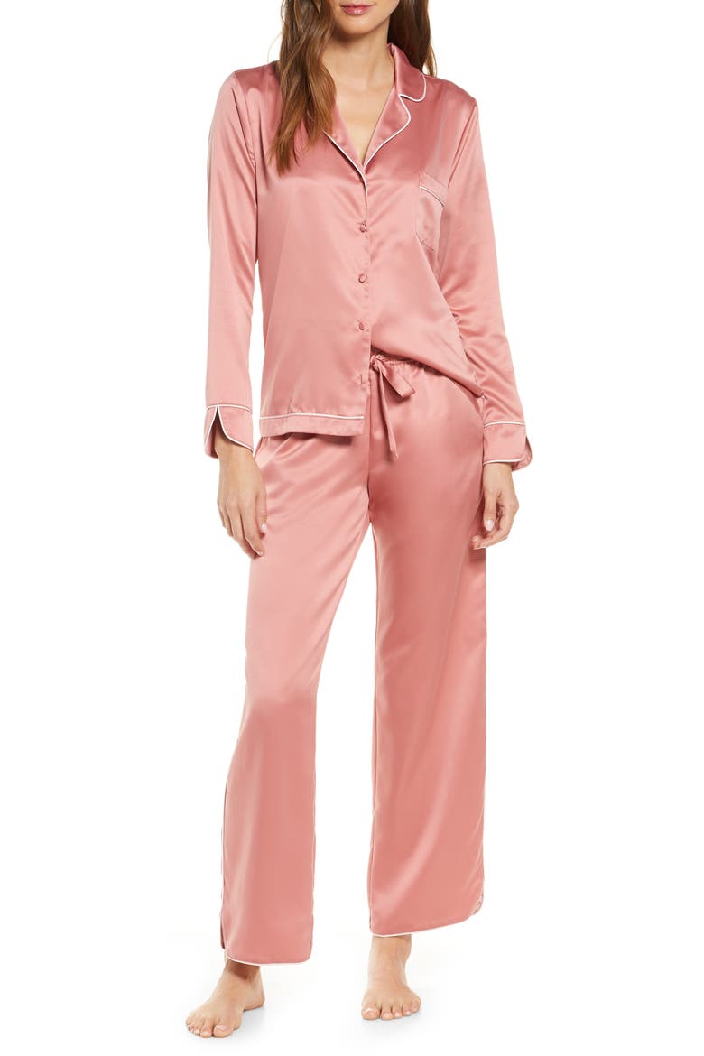 Satin Pajamas, Main, color, PINK COMPACT
