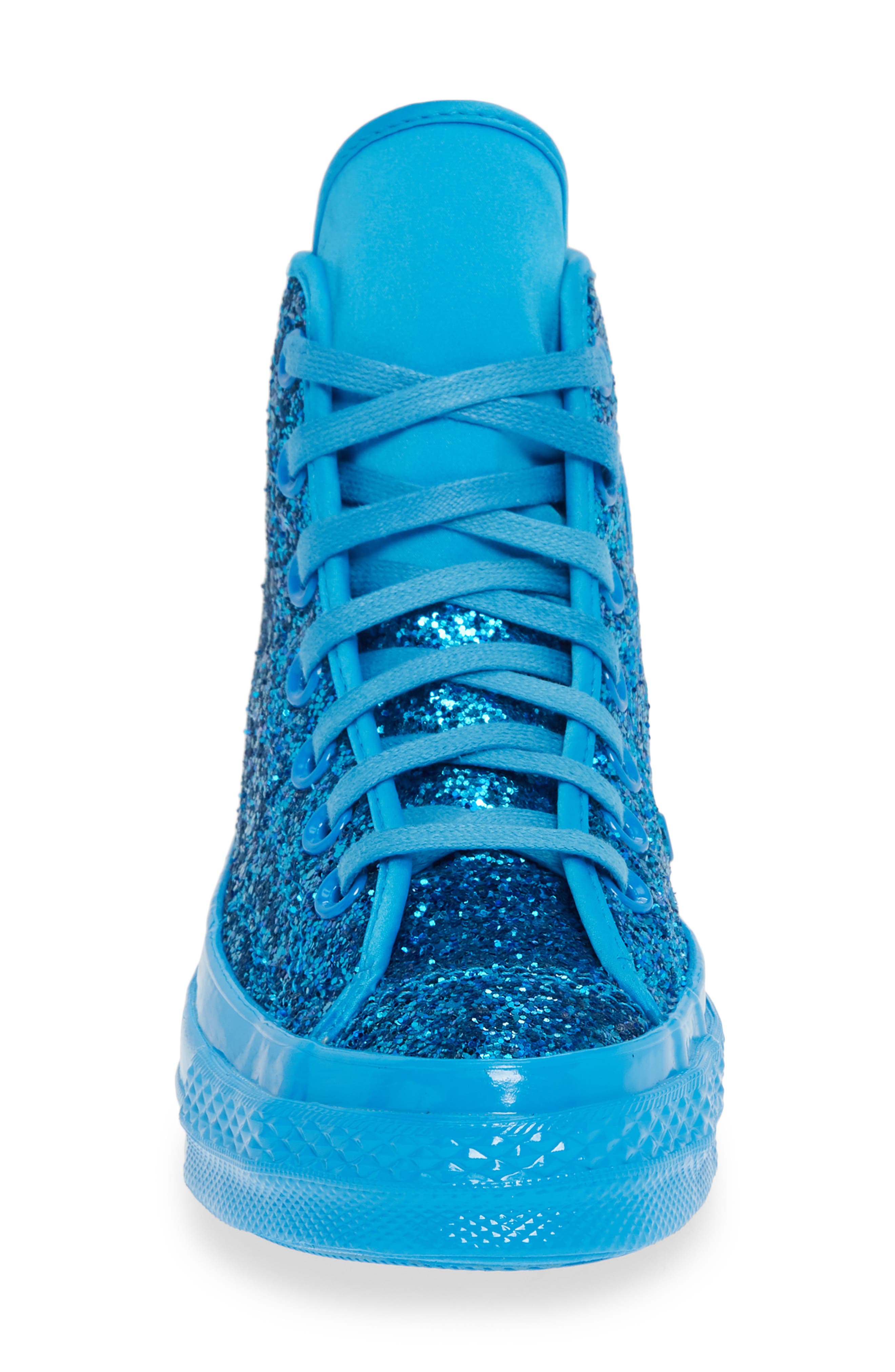 Chuck Taylor® All Star® Glitter High Top Sneaker, Alternate, color, BLUE HERO